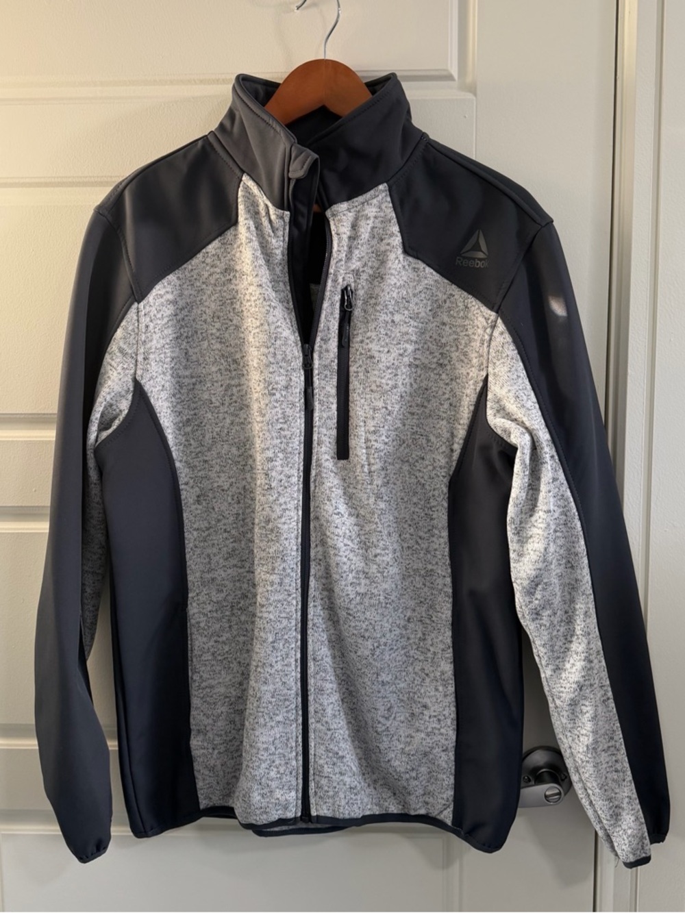 Reebok Men’s Light Gray Heather and Charcoal Performance Jacket